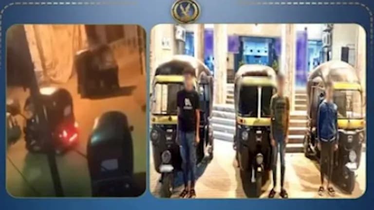 ضبط ثلاثة طلاب يركبون توك توك بدون لوحات