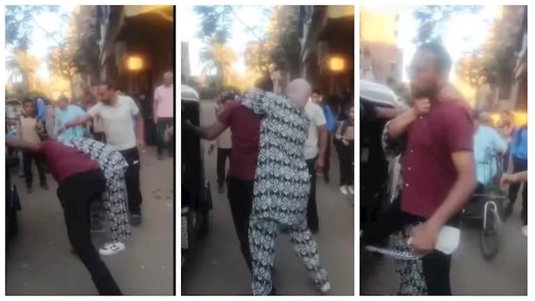 سيدة تهاجم محامياً بأذنها في المنوفية