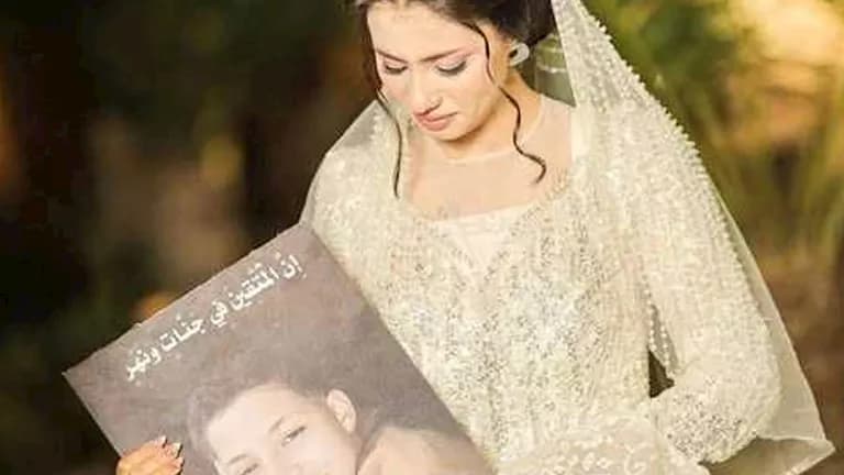 عروس الحسينية تودع شقيقها في ليلة زفافها