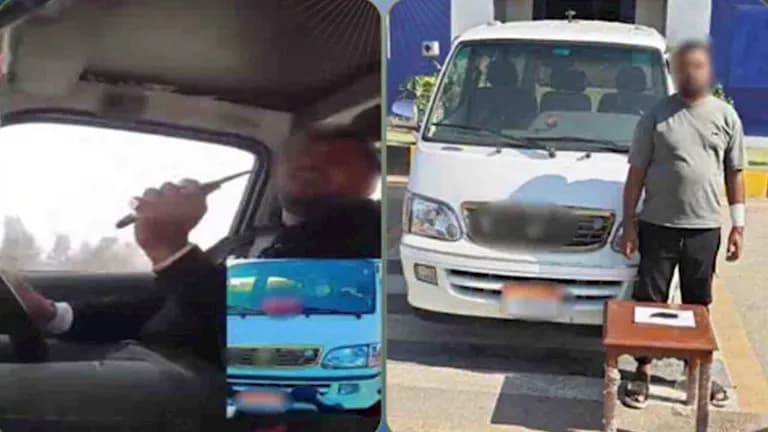 سائق ميكروباص يلوح بسلاح في الشرقية