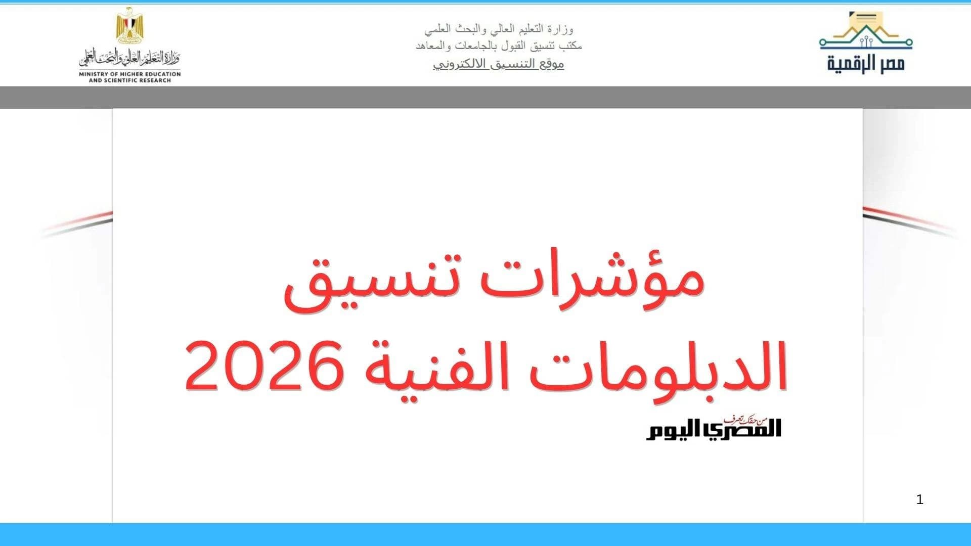 تنسيق الدبلومات الفنية 2026 وتاريخ التسجيل