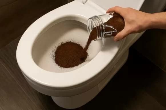 تخلص من بقايا القهوة في المرحاض أسبوعياً