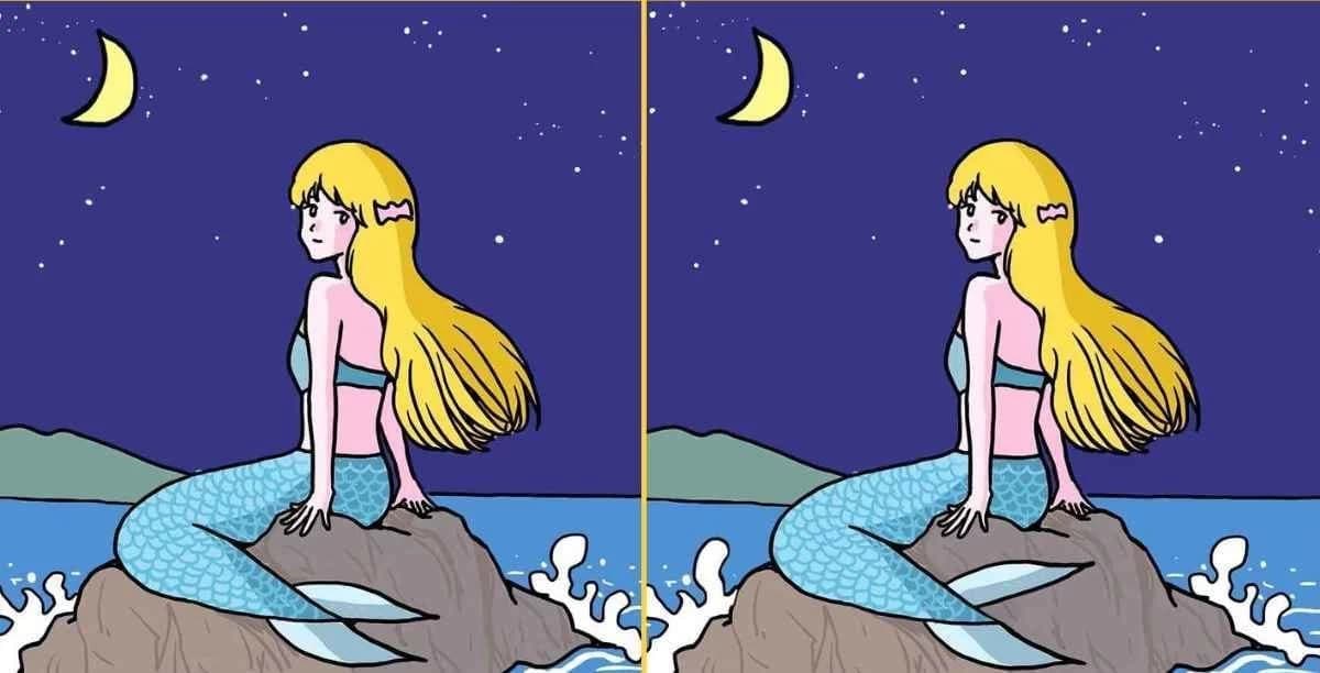 اكتشف 3 اختلافات في لغز الحورية