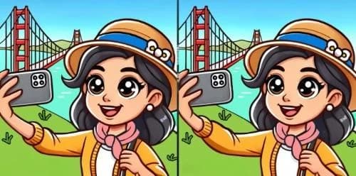 اكتشف 3 فرق في صورة فتاة سيلفي