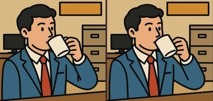 حدد الاختلافات في لغز الموظف الثلاثة