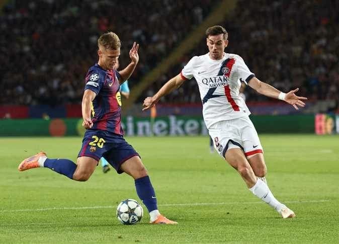 مباراة برشلونة وباريس الآن في دوري الأبطال