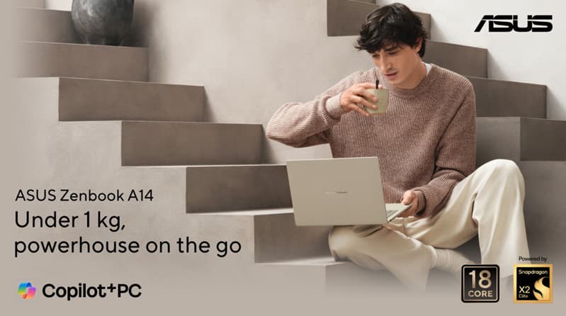 تقييم لابتوب ASUS Zenbook A14 بمعالج كوالكوم وتصميم Ceraluminum