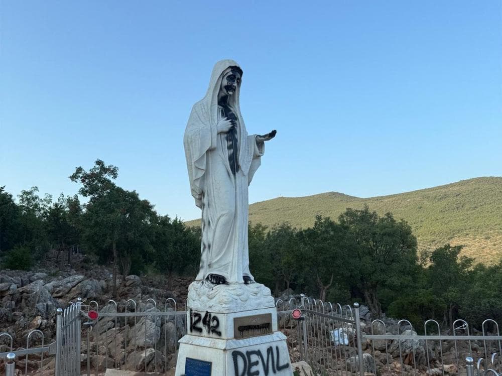 Medugorje Virgin Mary Statue Damage