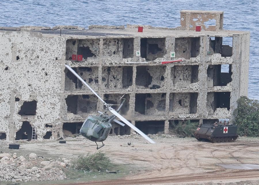Military exercise in Haqqat with helicopters
