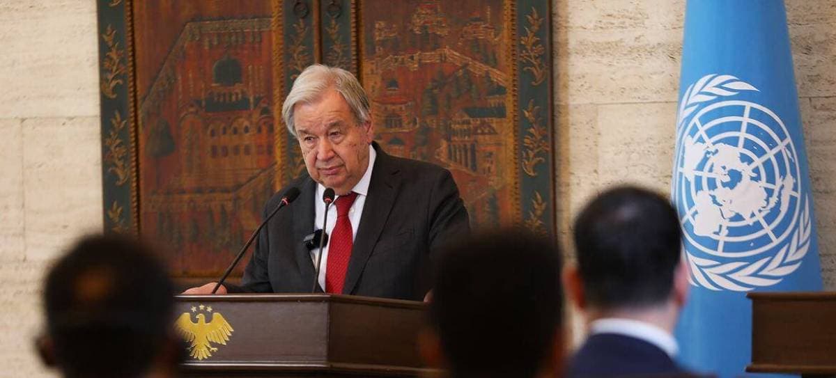 Guterres urges sanctions removal in Syria
