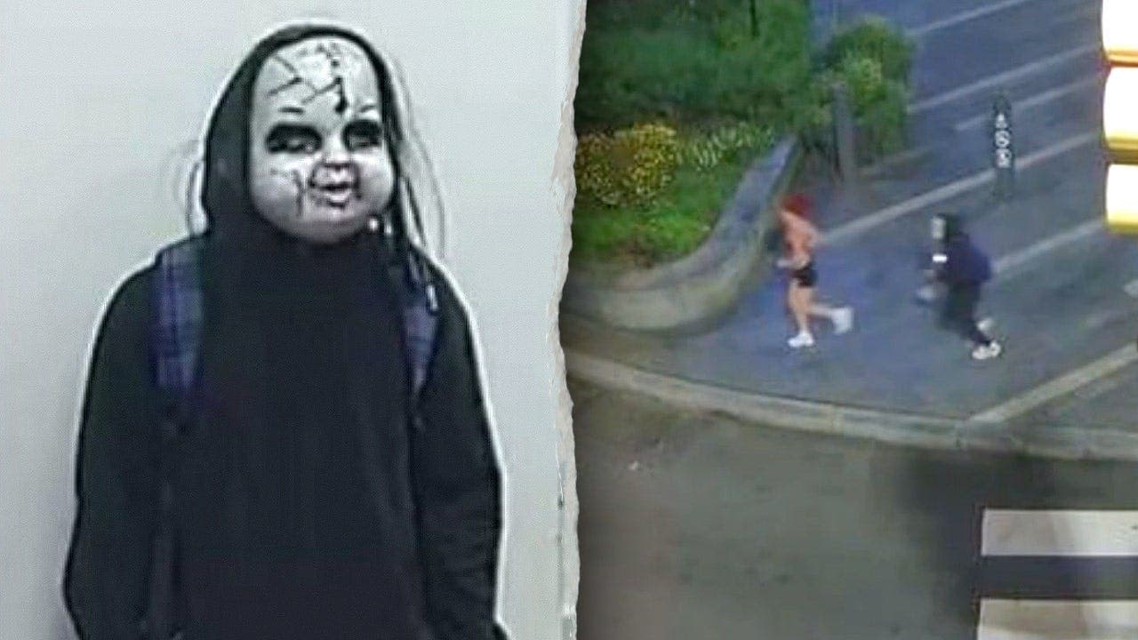Masked man films chase amid residents' screams