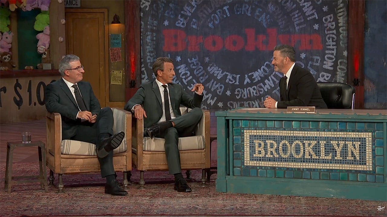 Meyers and Oliver call Kimmel their Trump shield