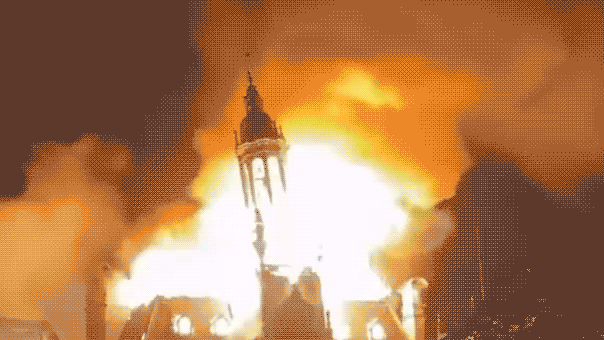 Limoges Town Hall Damaged in Fire
