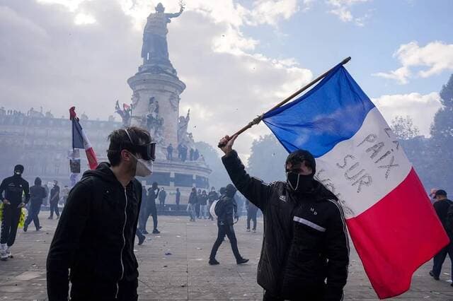 France faces protests with 2,400 arrests