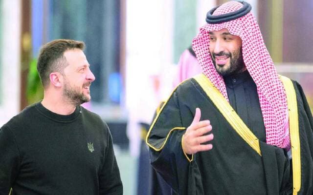 ولي العهد والرئيس الأوكراني يناقشان التعاون