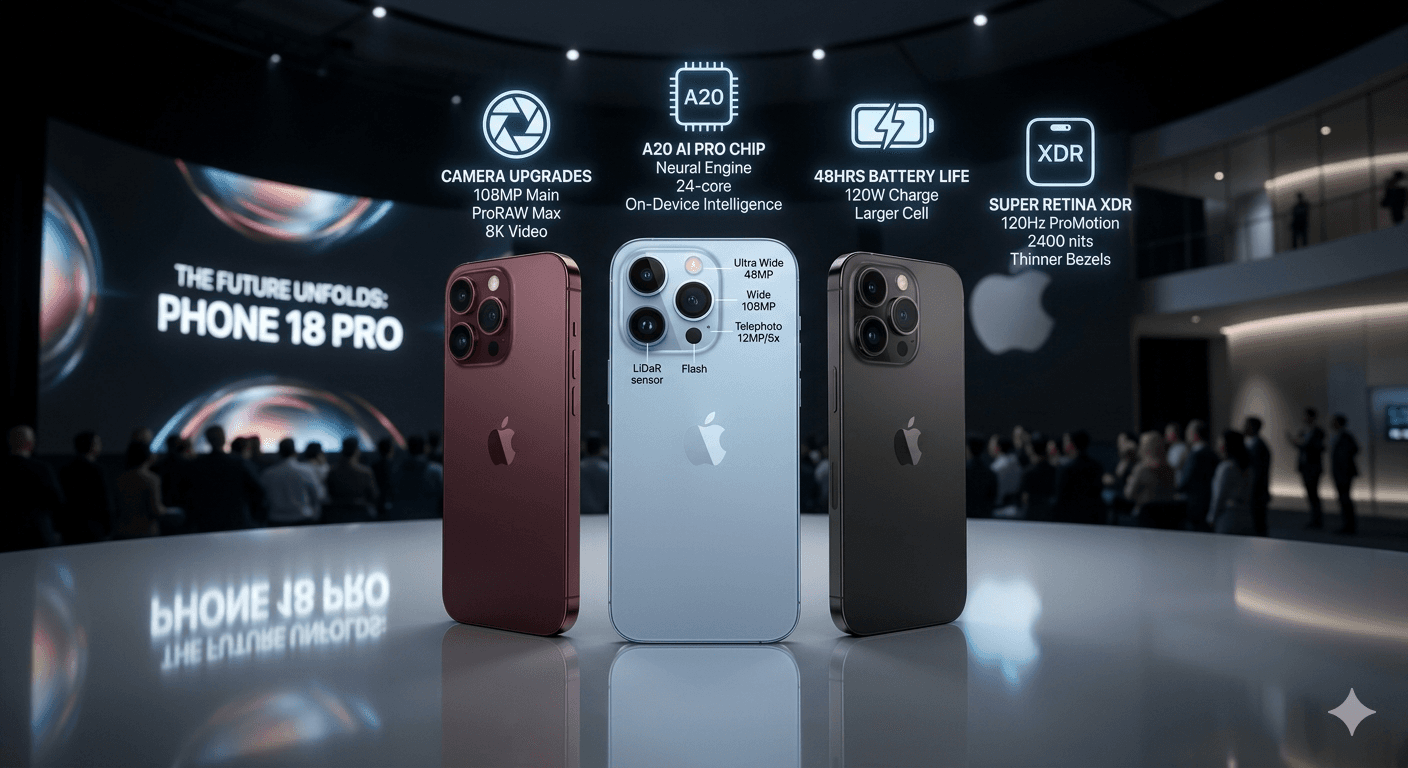 تسريب عن iPhone 18 Pro يبرز لون جديد وتعديلات في الكاميرا والبطارية