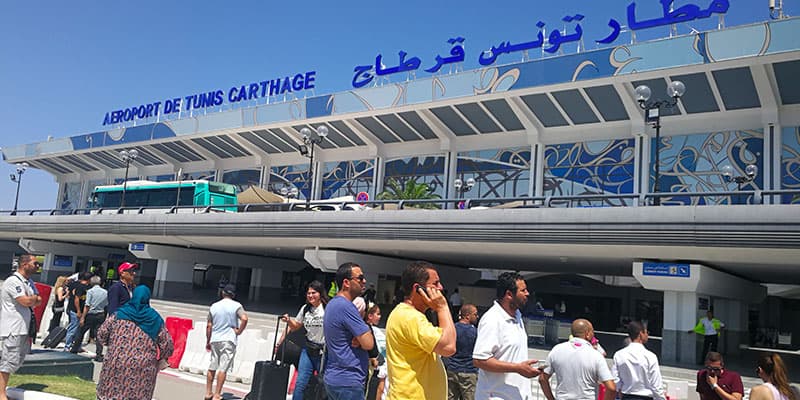 Moroccan Travelers at Tunis Carthage Airport