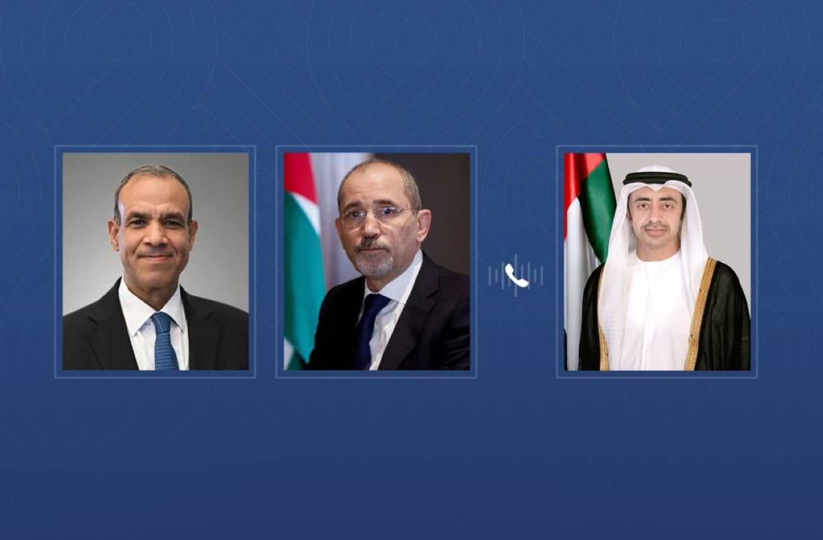 عبدالله بن زايد يعبر عن دعم الإمارات للأردن ومصر