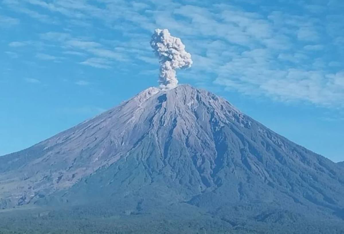 Mount Semeru in Indonesia erupts with ash