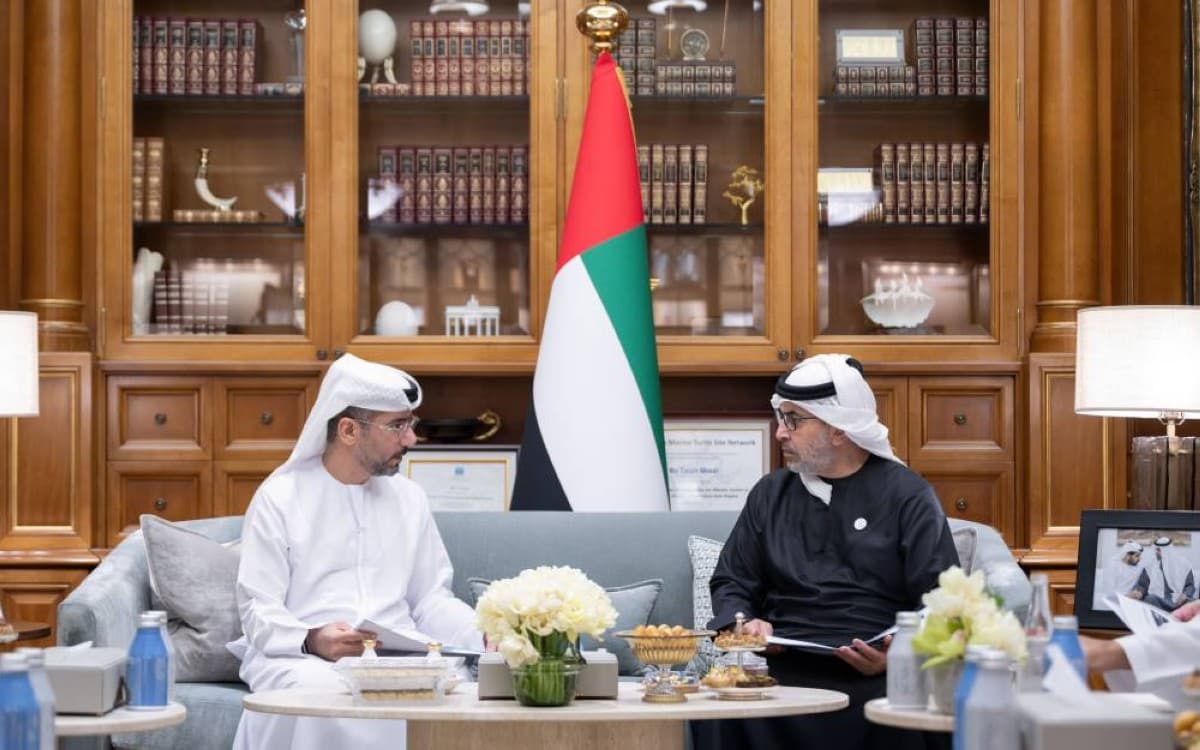 Hamdan bin Zayed discusses Dalm Island projects