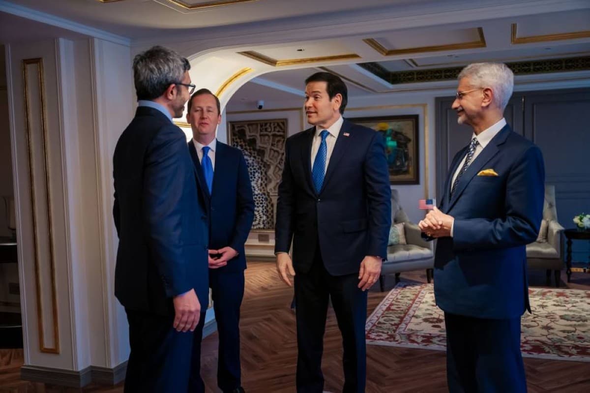 Abdullah bin Zayed Meets U.S. and Indian Foreign Ministers