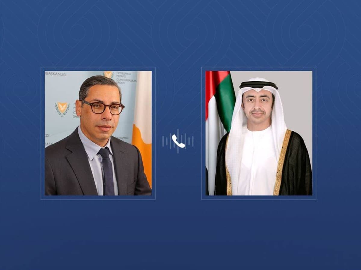 بن زايد ووزير خارجية قبرص يناقشان التعاون الإقليمي