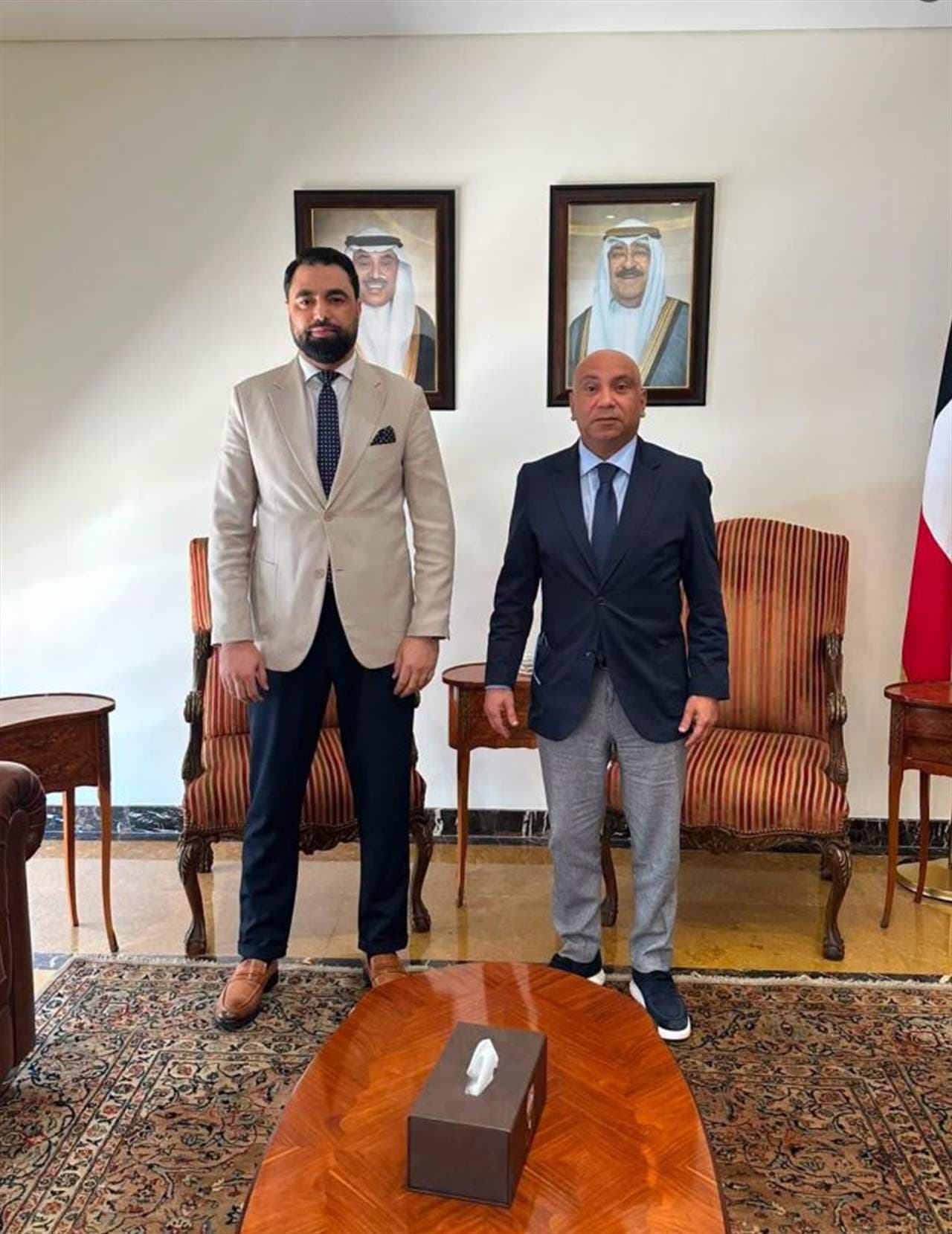 Al-Hazza Meets Kuwaiti Ambassador in Beirut