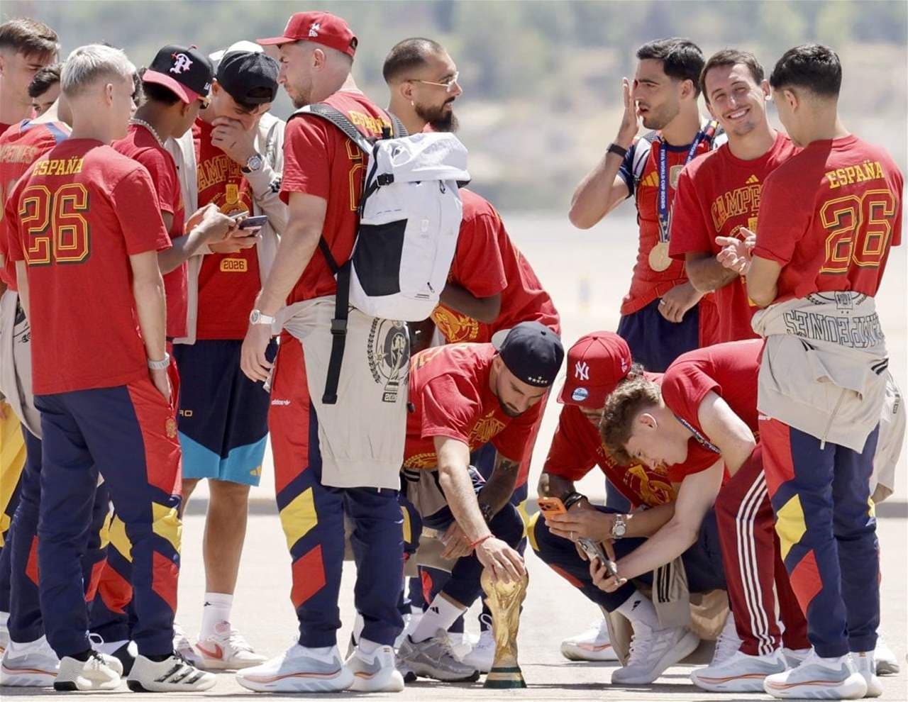 Spain team arrives in Madrid after World Cup win