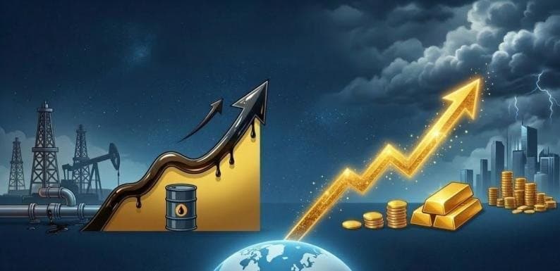 Gold and oil prices rising