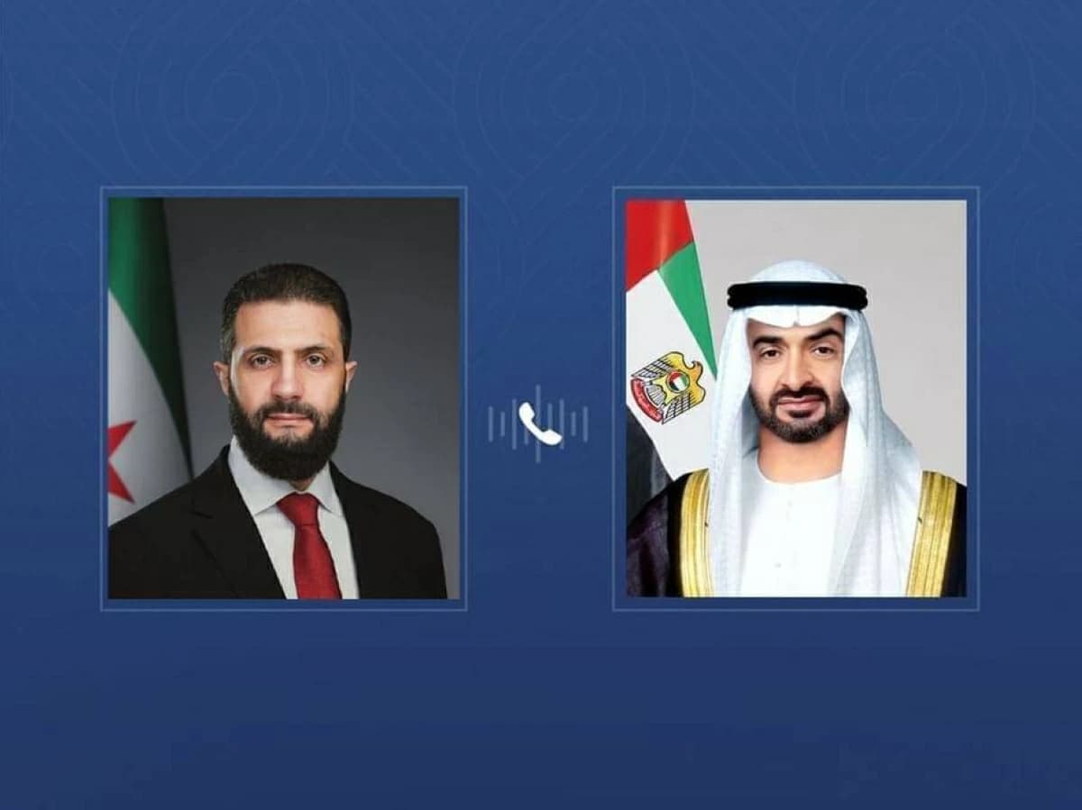 بن زايد ورئيس سوريا يناقشون التطورات