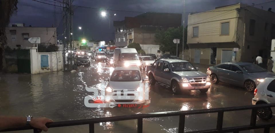 صور/طبربة منوبة: مساء صعب بسبب الأمطار والانسدادات