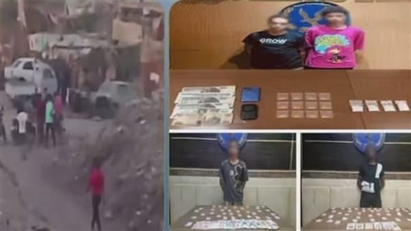 ضبط 4 مروجين للمخدرات بالجيزة بعد فيديو إتلاف الزجاج