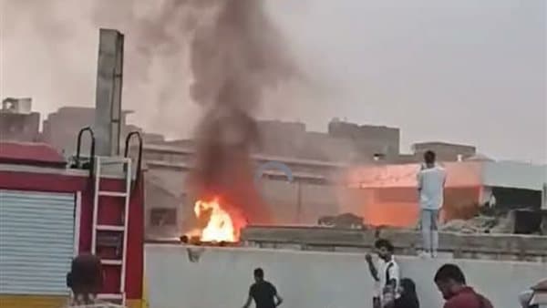 حريق بكشك بقليوب بعد انفجار بوتاجاز