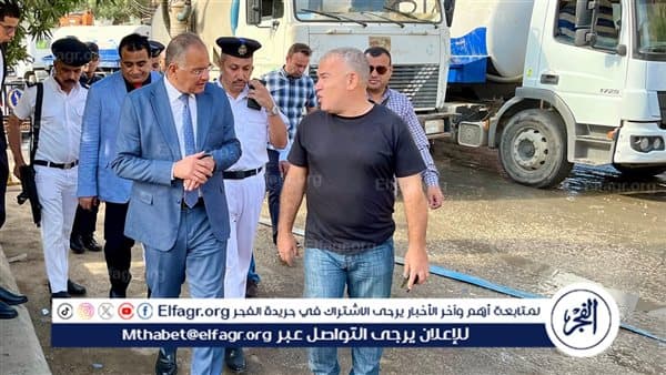 مدير أمن الفيوم يزور إصلاح ماسورة في المدابغ