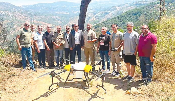 Hani performs drone pest control in Baabda