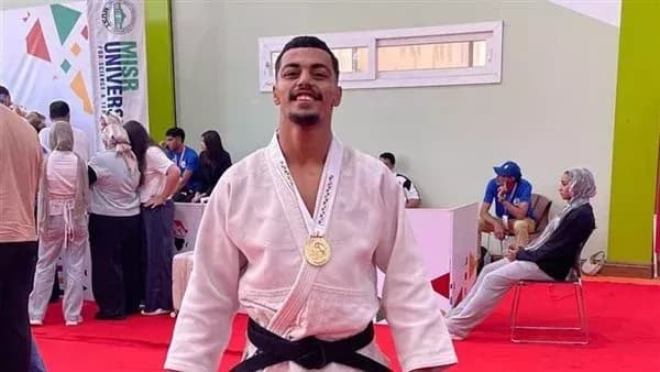 طالب مصطفى شكري يفوز بميدالية ذهبية في الجودو