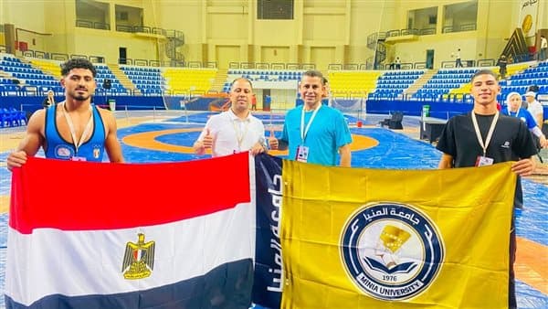جامعة المنيا تحصد فضية المصارعة 77 كجم
