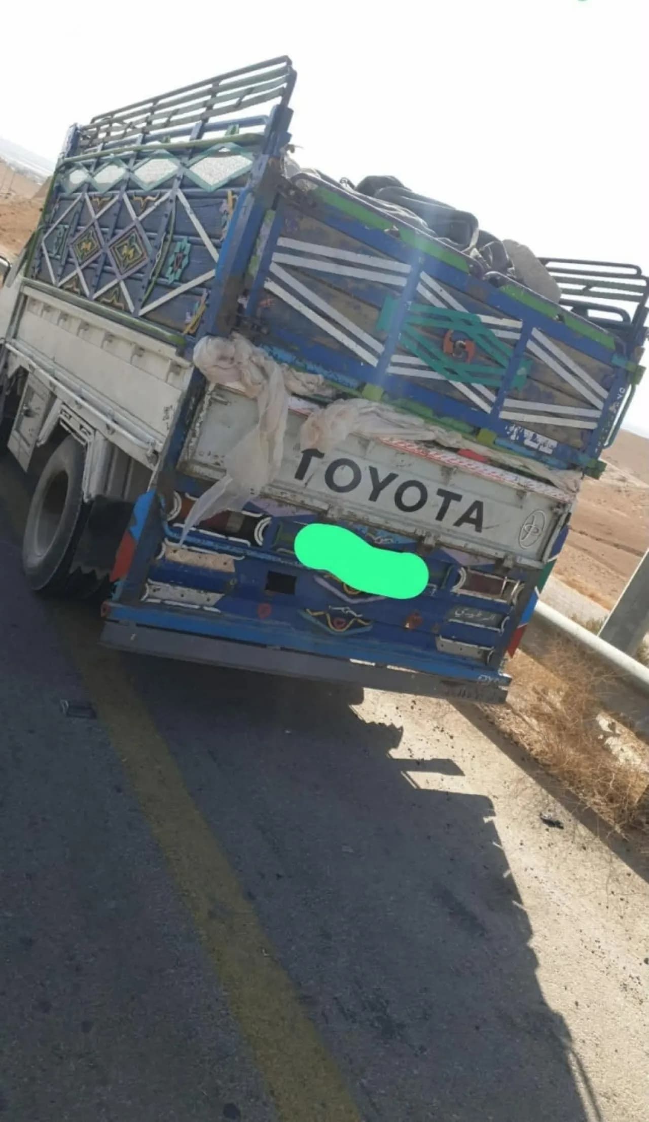 Unprocessed fertilizer vehicle in Amman