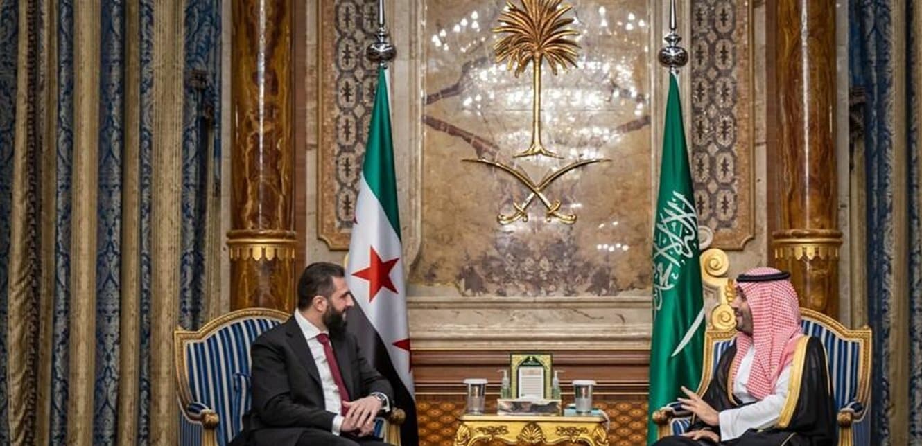 لقاء بن سلمان والشرع في الرياض