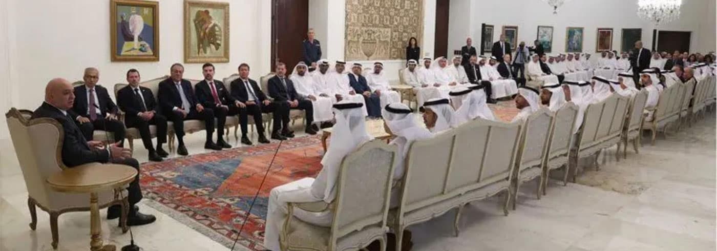 عون للوفد الإماراتي: زيارتكم تبعث الأمل