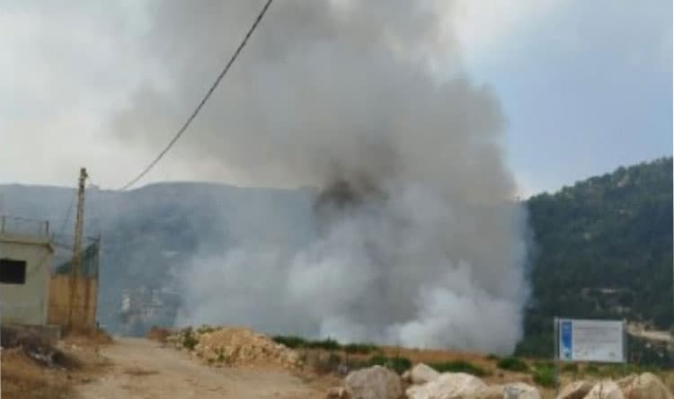 Fire at makeshift waste site in al-Deniyah