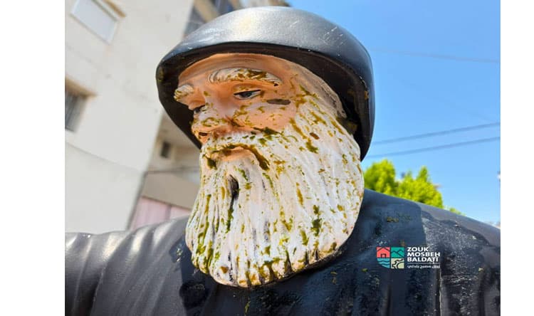 Vandalism of Mar Shalaby statue in Zouk Mikael