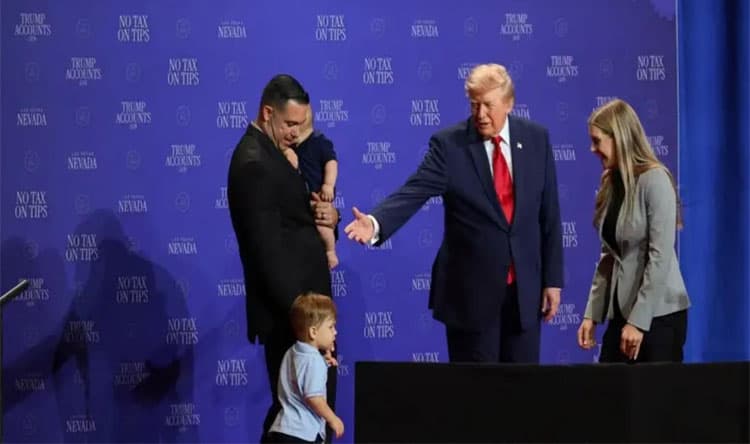 Trump saves a child amid Biden comparison