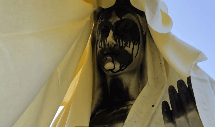 Vandalism and Fire at Medogoryeh Virgin Mary Statues