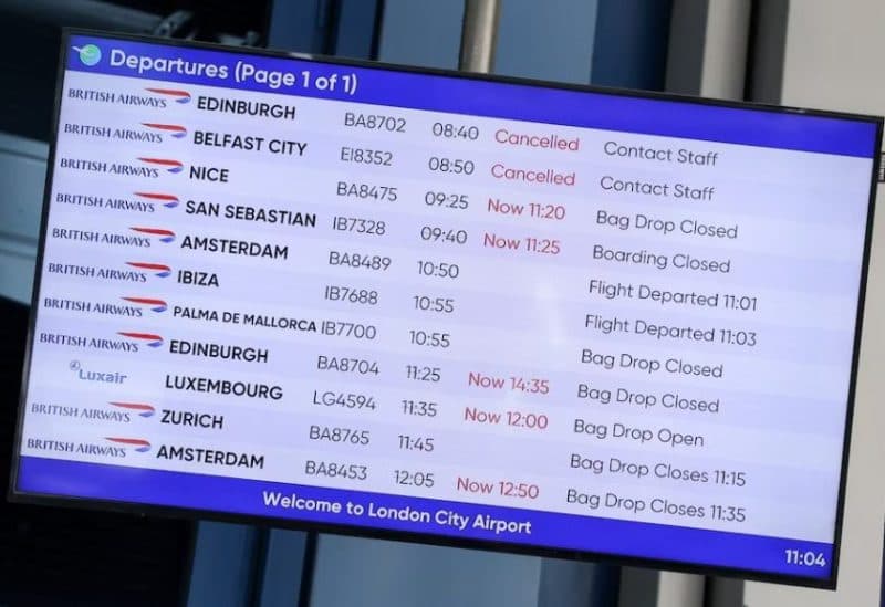 Technical glitch delays UK flights