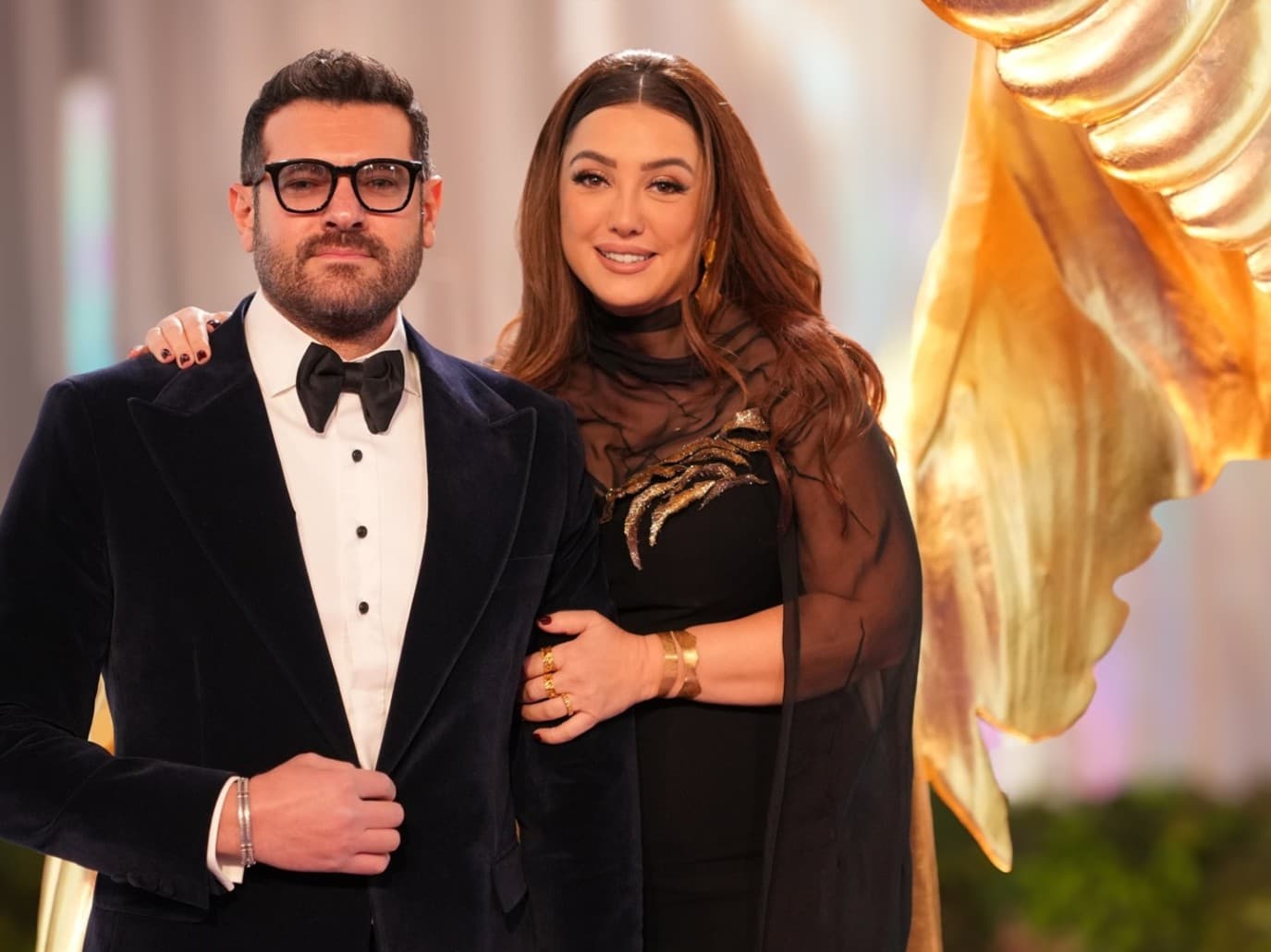 Amr Youssef Playfully Flirts with Kinda Allouash
