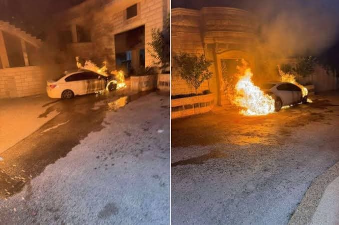 نابلس: مستوطنون يحرقون مركبتين في بيتا