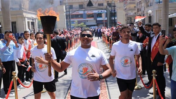 شعلة أسبوع شباب الجامعات تصل بنها