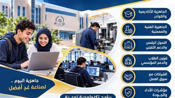 جامعة حلوان الدولية تجهز الكلية التكنولوجية
