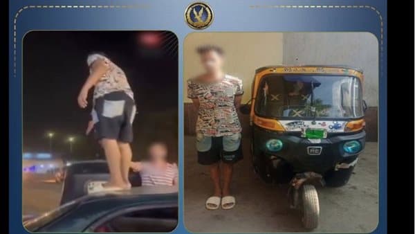 القبض على من وقف على سقف سيارة بالجيزة